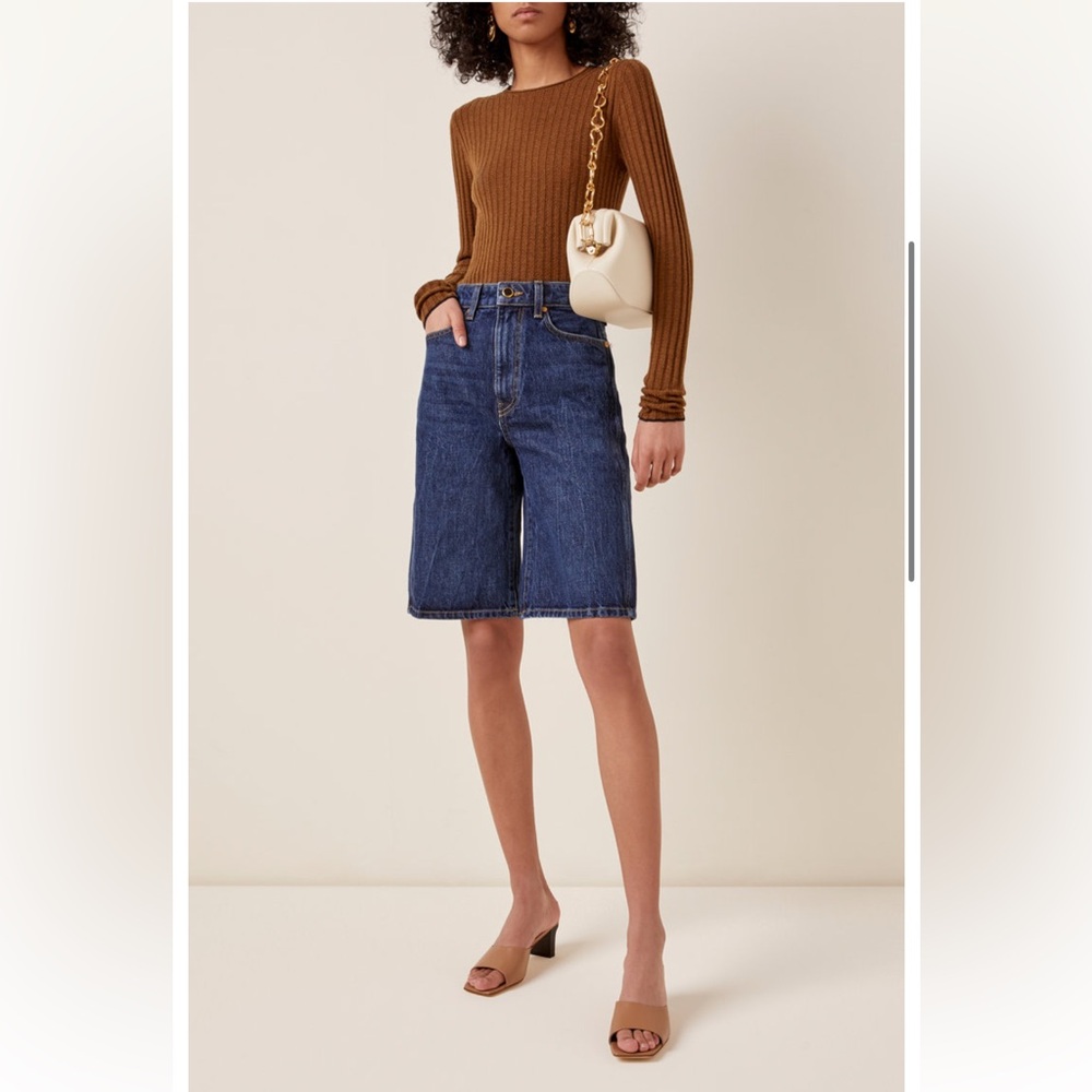 Khaite Mitch High-Rise Denim Shorts